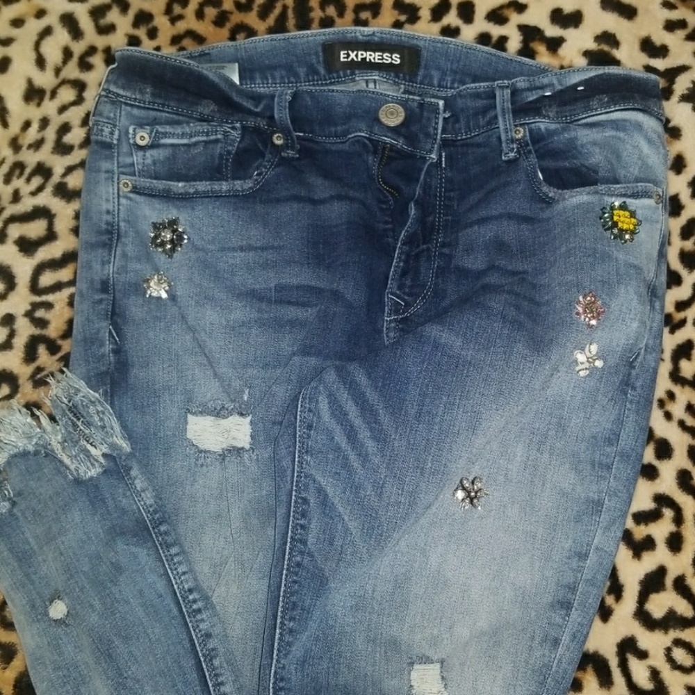 Express jeweled jeans